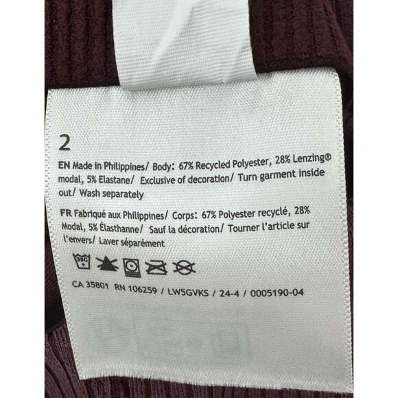 Lululemon Ribbed Softstreme Flared Casual Pant Regular Burgundy Gardy size 2 - Picture 9 of 14